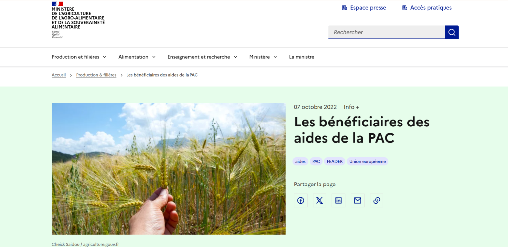 Comment voir les aides PAC des agriculteurs